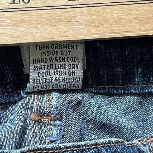 Cache Gold Embroidered Boot Cut Blue denim Jeans Size 10 - Picture 7 of 11